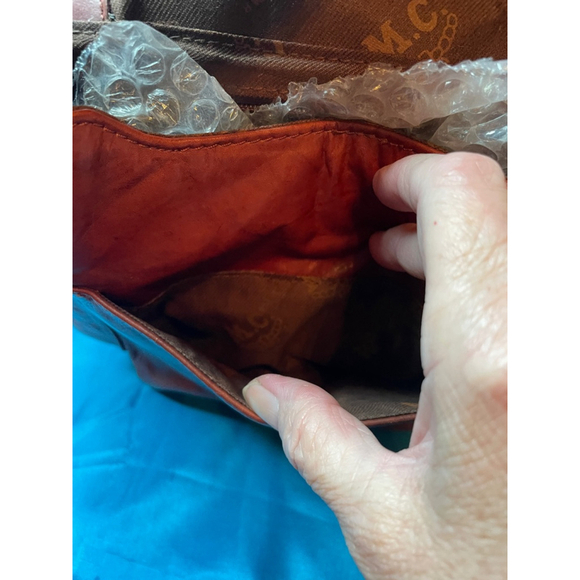 Women's M.C. Brown Leather Crossbody Bag - Picture 11 of 16